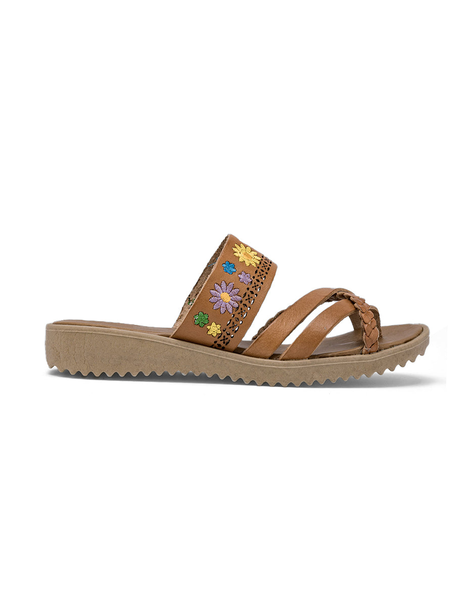 Sandalias de piso Color Camel Para Mujer De RBCOLLECTION
