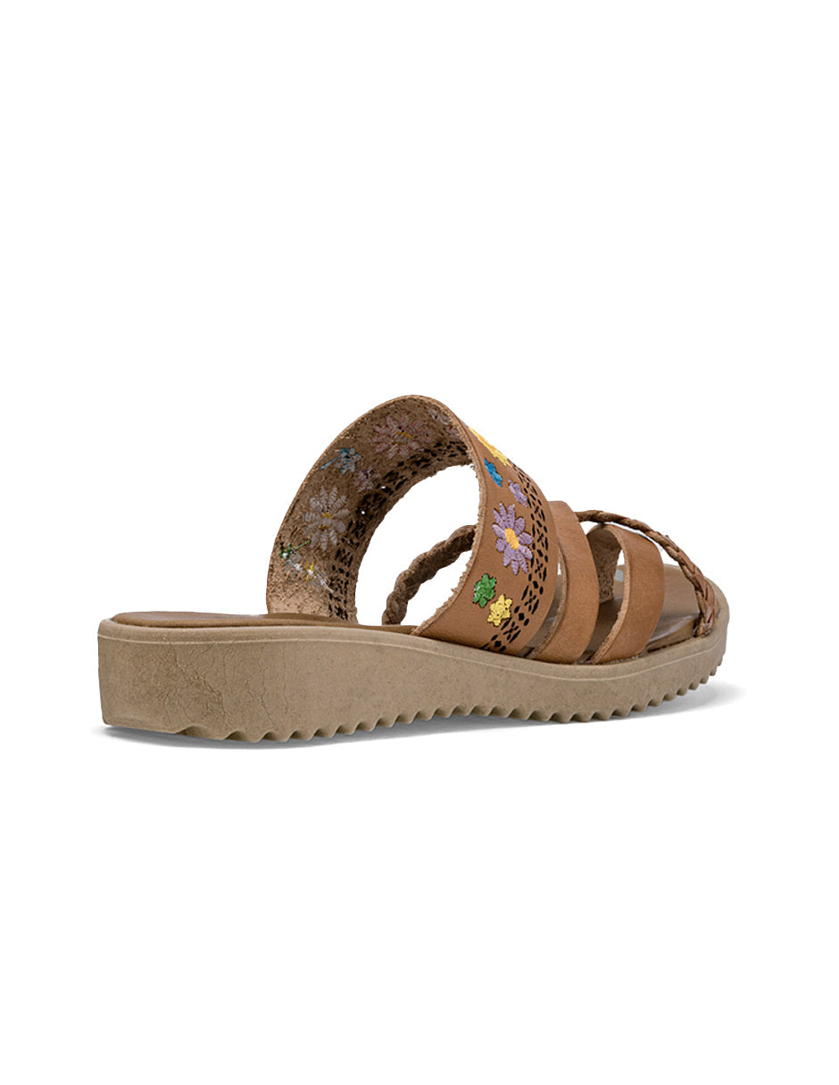 Sandalias de piso Color Camel Para Mujer De RBCOLLECTION