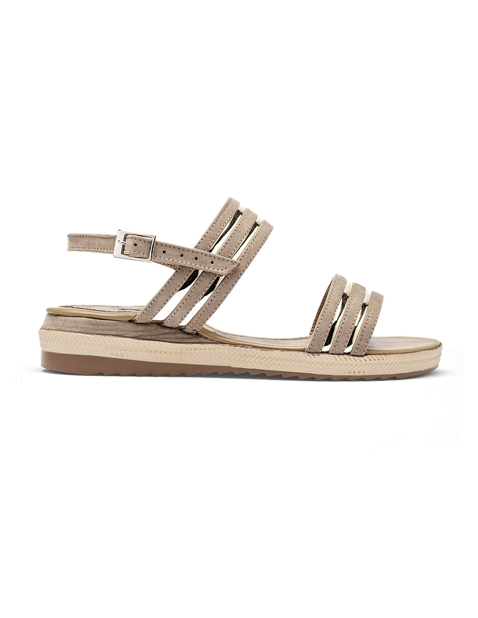 Sandalias de piso Color Beige Para Mujer De RBCOLLECTION
