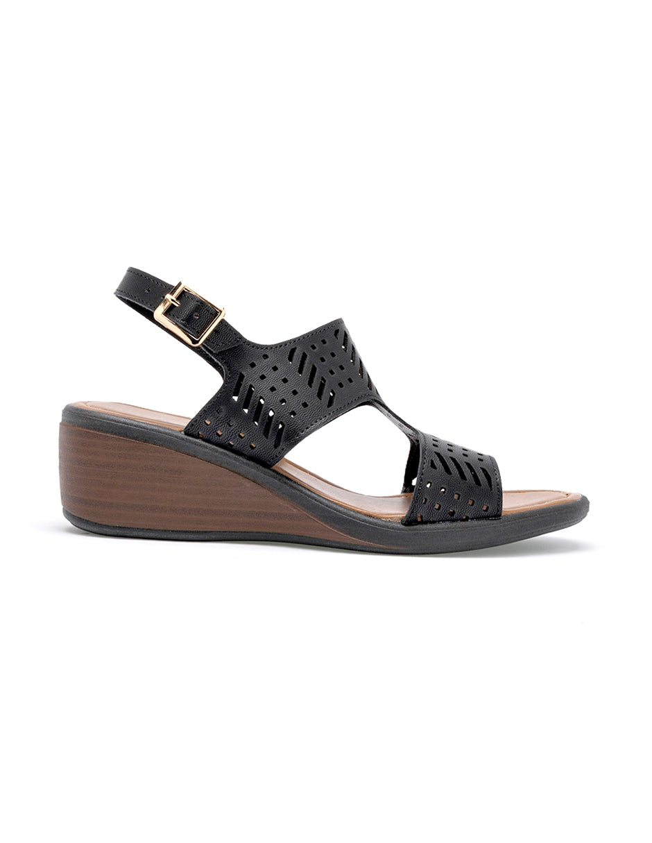 Sandalias de piso Color Negro Para Mujer De RBCOLLECTION