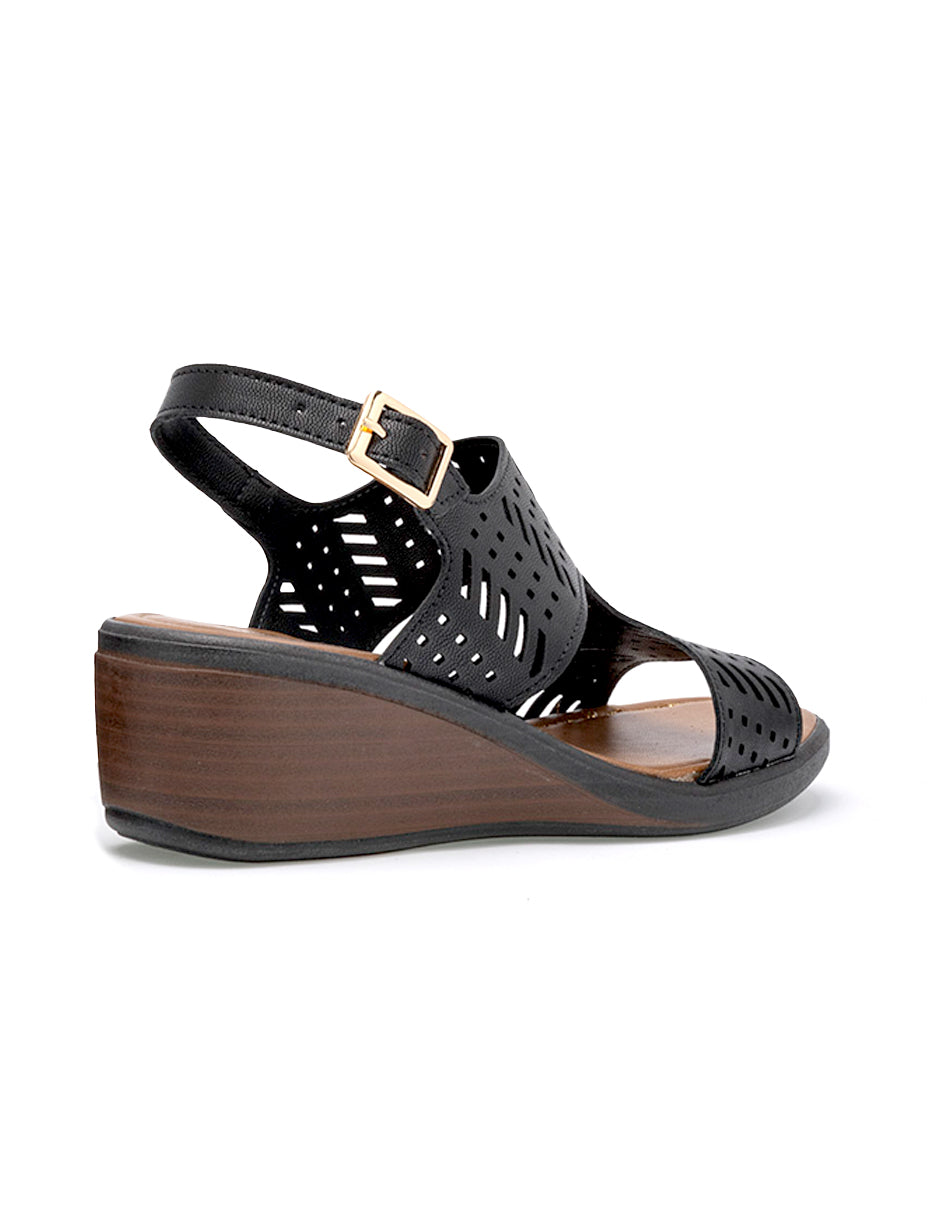 Sandalias de piso Color Negro Para Mujer De RBCOLLECTION