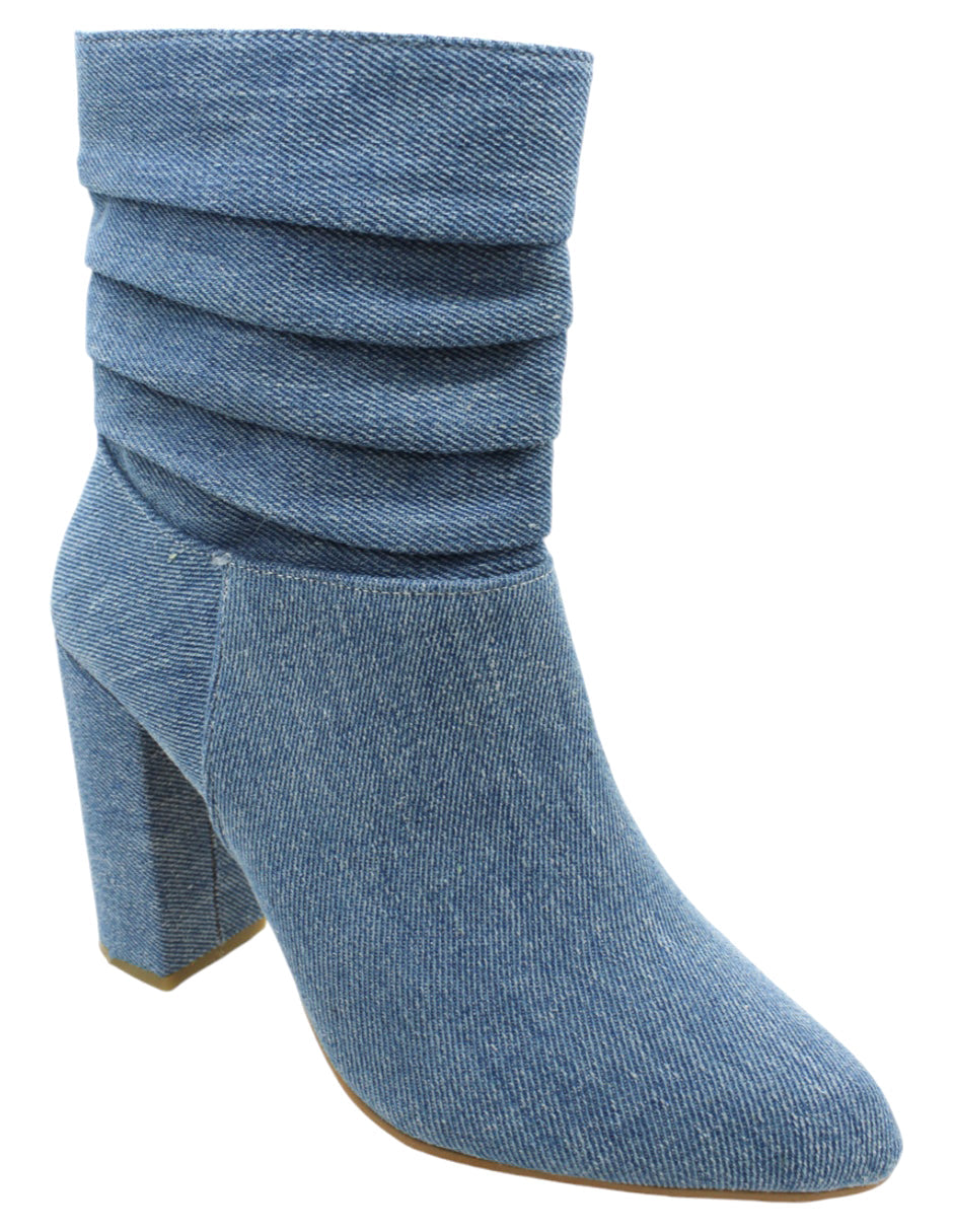 Botín con tacón Exterior Textil Color Azul Para Mujer De RBCOLLECTION