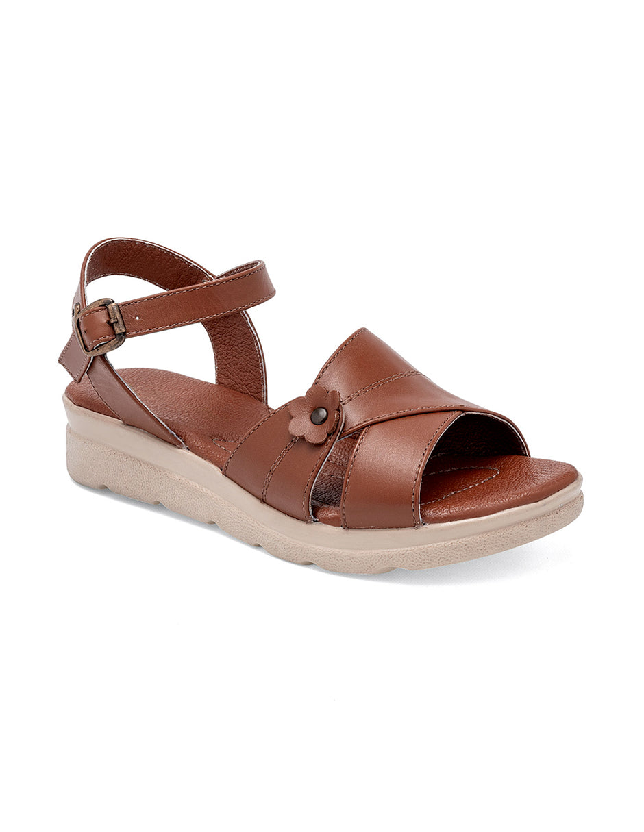 Sandalias de piso Color Camel Para Mujer De RBCOLLECTION