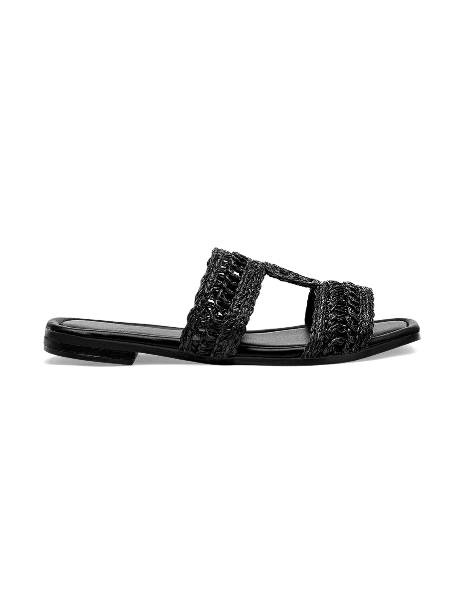 Sandalias de piso Color Negro Para Mujer De RBCOLLECTION
