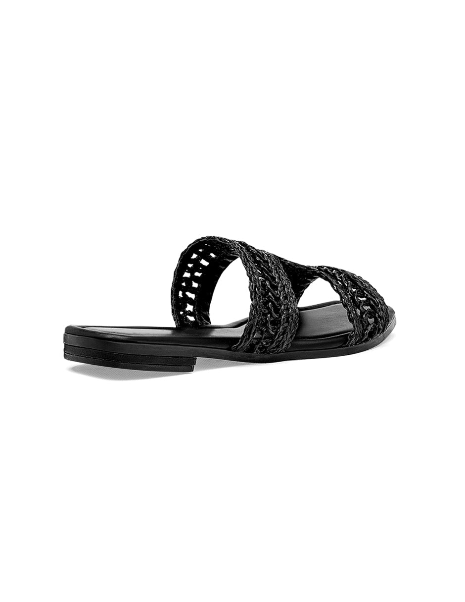 Sandalias de piso Color Negro Para Mujer De RBCOLLECTION
