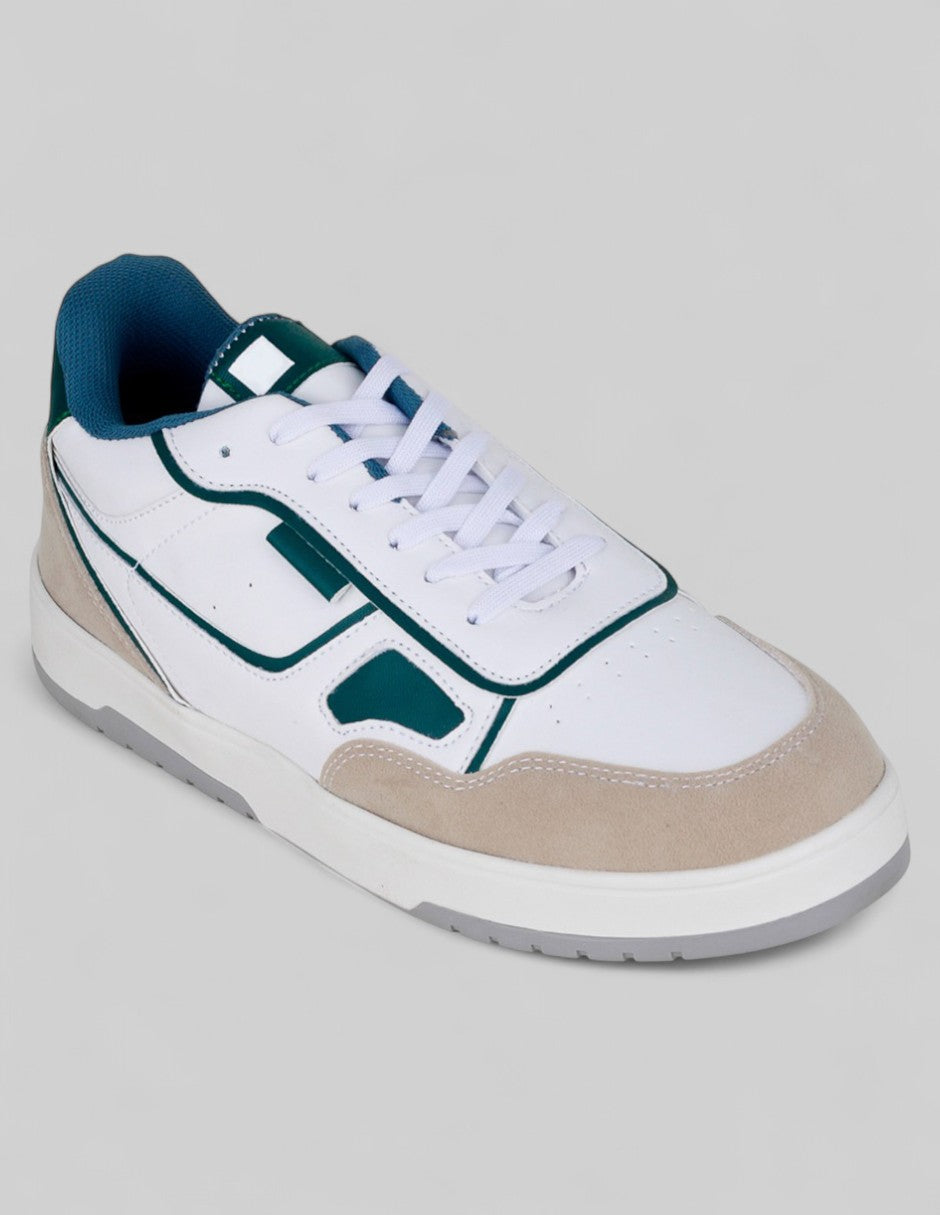 Tenis con cordones  Urban en Piel vegana – Blanco