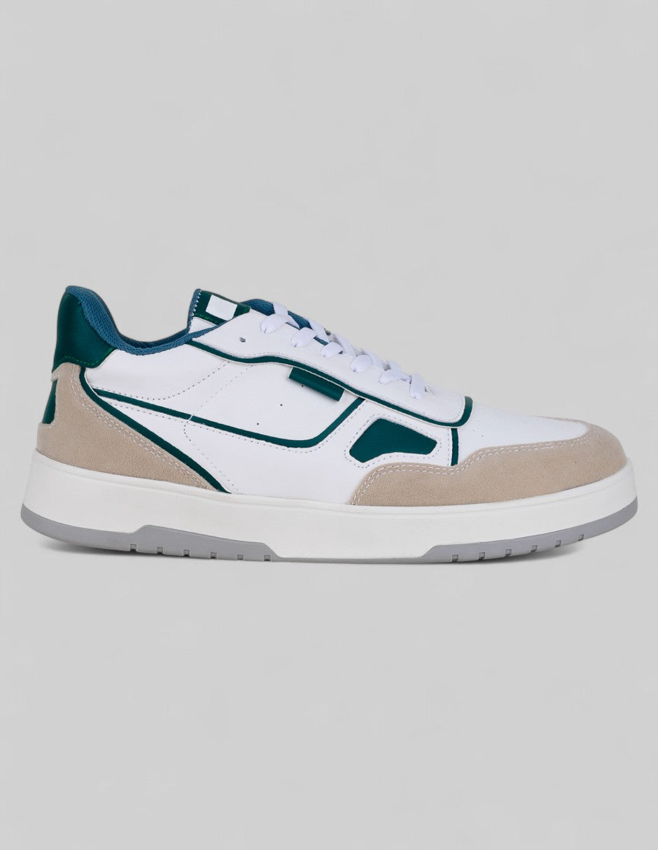 Tenis con cordones  Urban en Piel vegana – Blanco