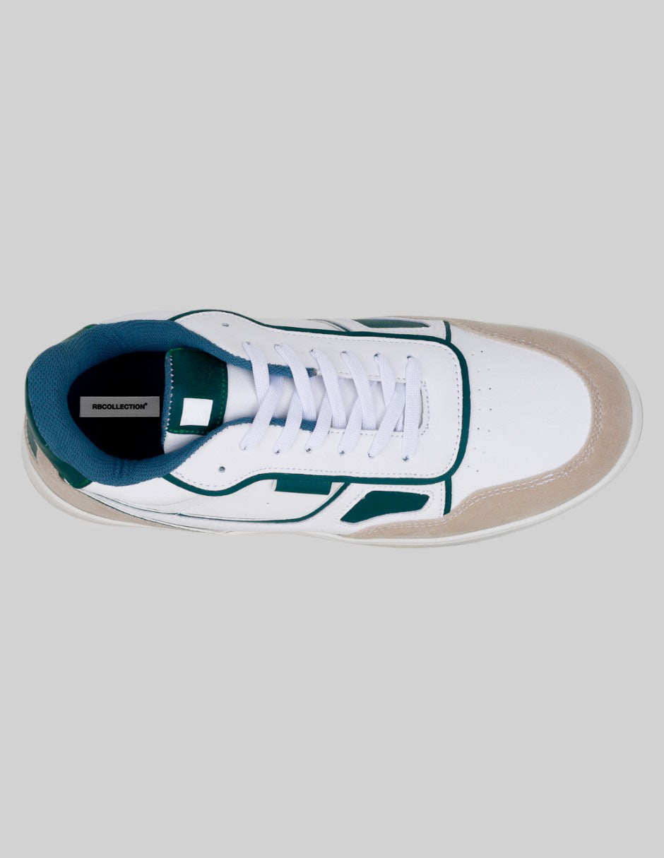 Tenis con cordones  Urban en Piel vegana – Blanco