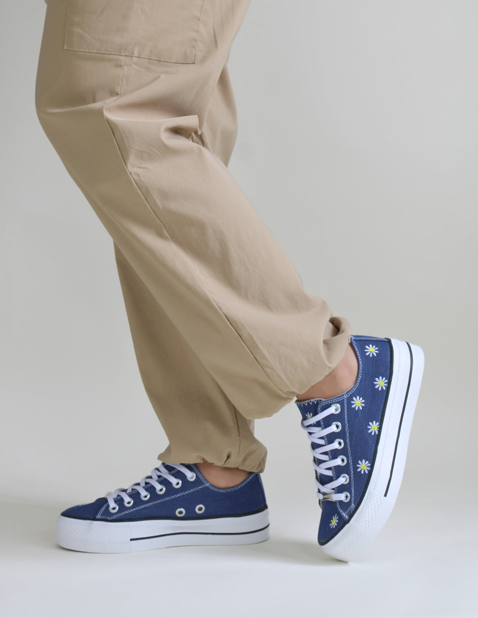Tenis con cordones  Play en Textil – Azul