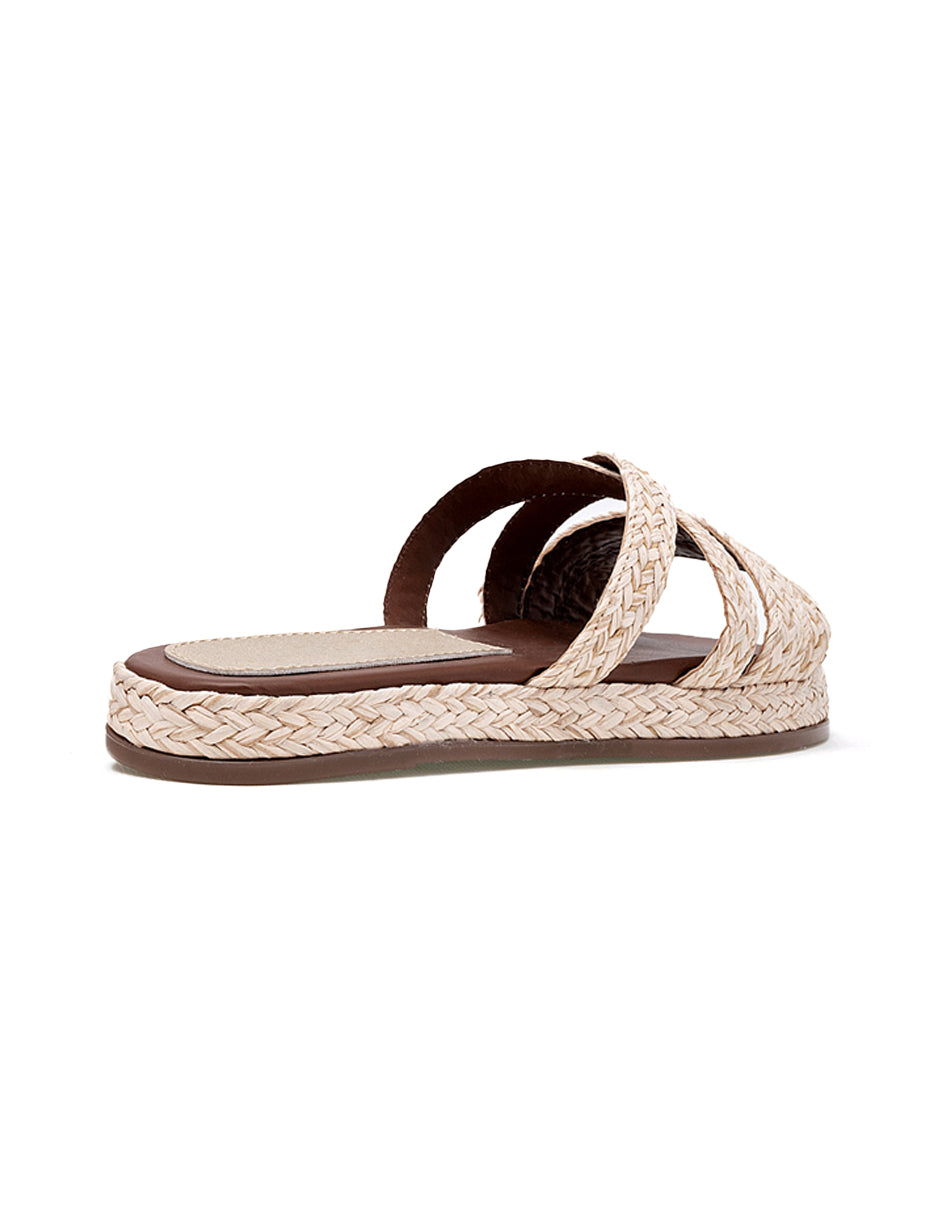 Sandalias de piso Color Beige  Para Mujer De RBCOLLECTION