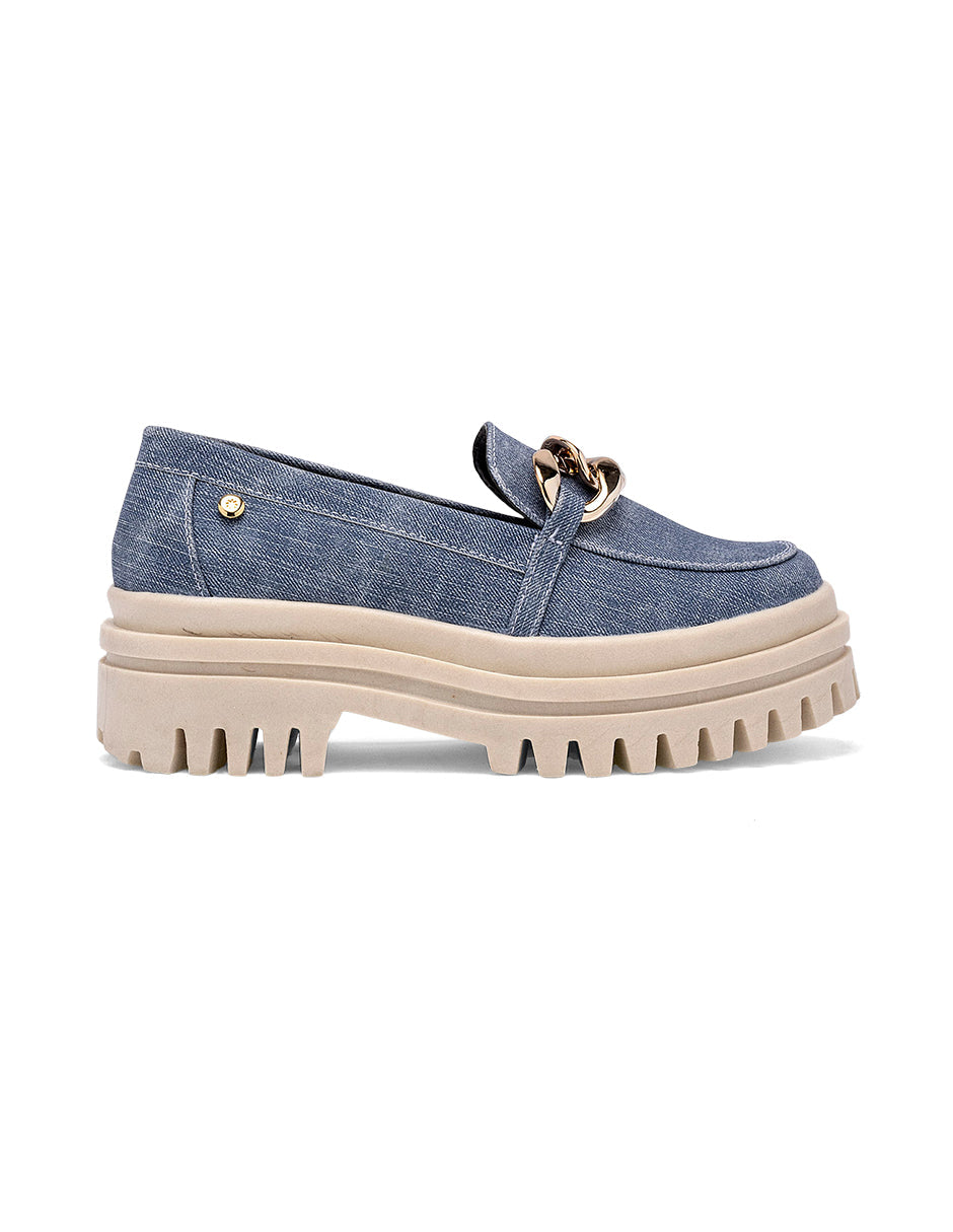 Mocasines Color Mezclilla Para Mujer De RBCOLLECTION
