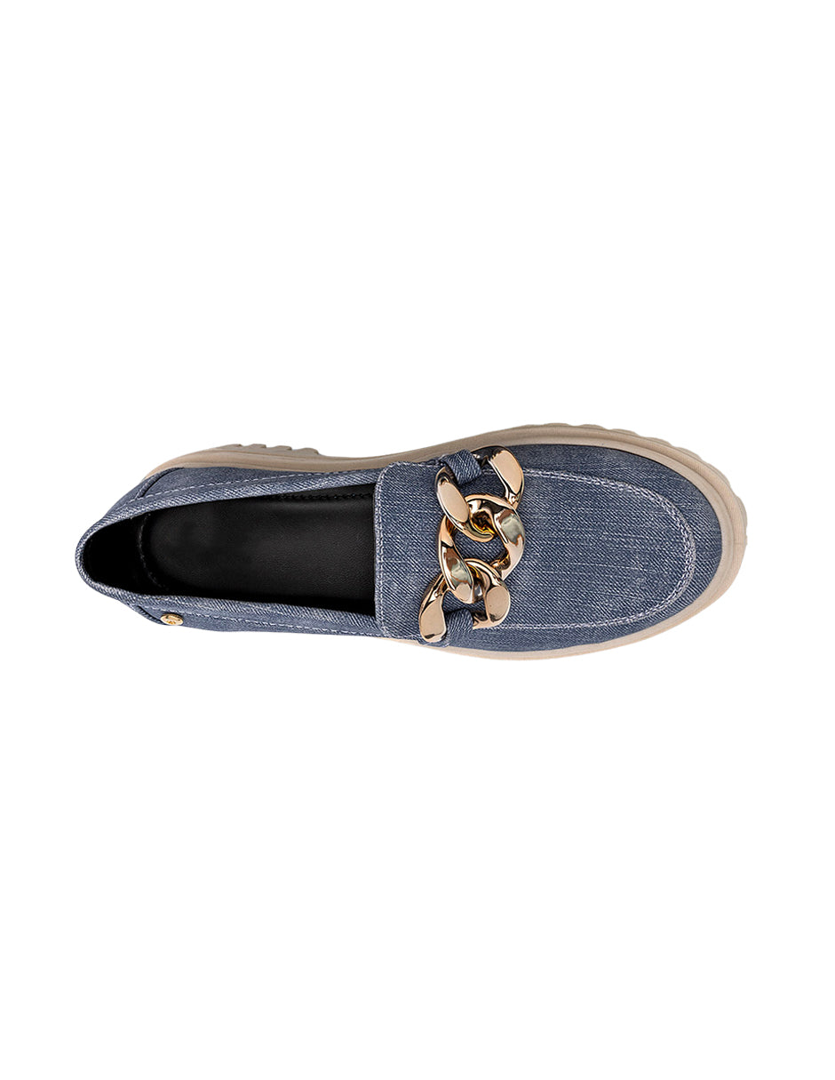 Mocasines Color Mezclilla Para Mujer De RBCOLLECTION