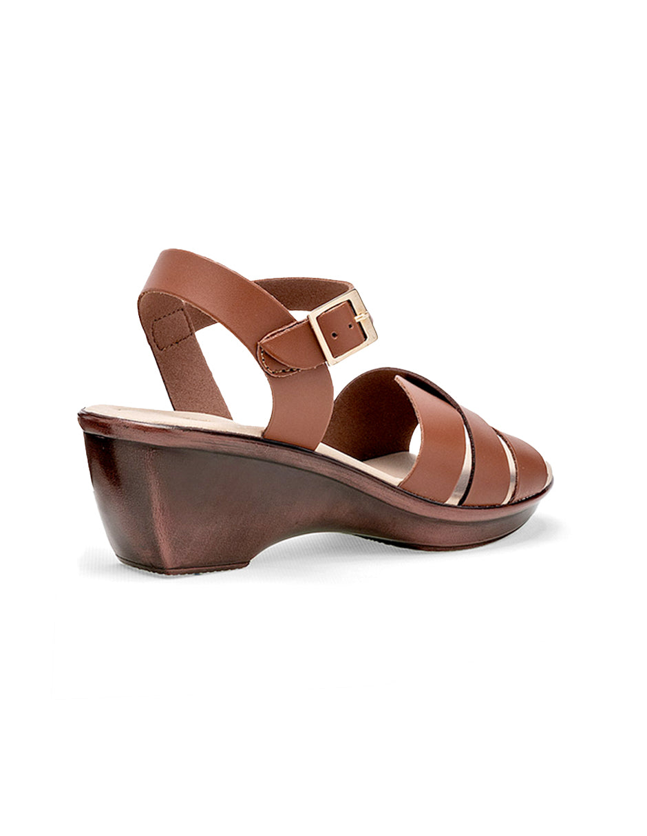 Sandalias de piso Color Camel Para Mujer De RBCOLLECTION