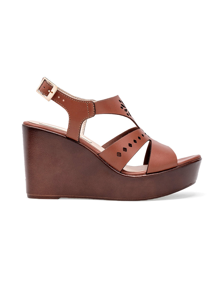 Sandalias con plataforma Color Camel Para Mujer De RBCOLLECTION