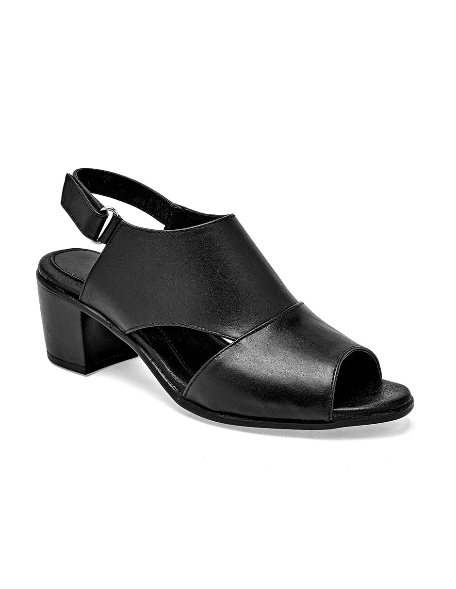 Sandalia con Tacón Color Negro Para Mujer De RBCOLLECTION