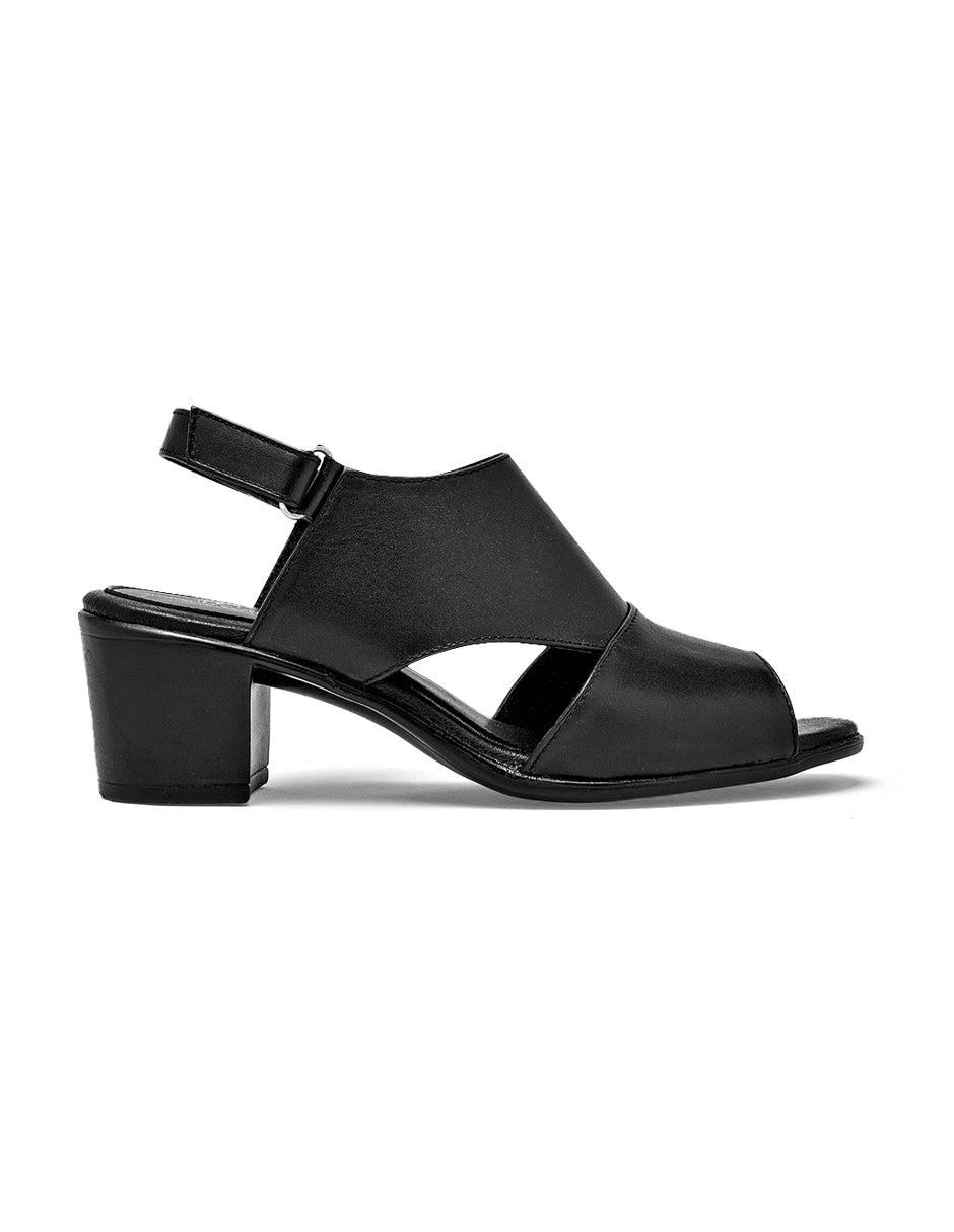 Sandalia con Tacón Color Negro Para Mujer De RBCOLLECTION