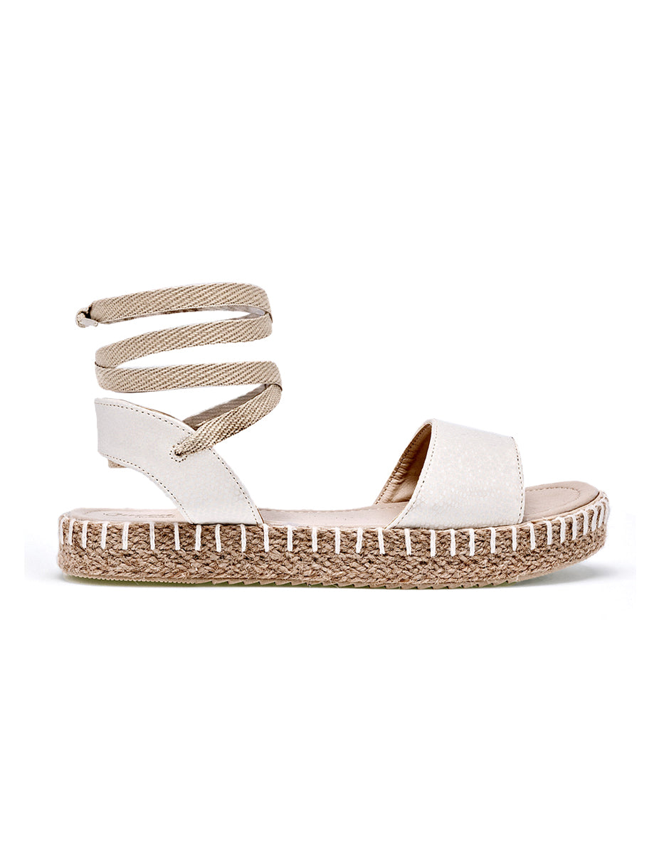 Sandalias de piso Color Beige  Para Mujer De RBCOLLECTION