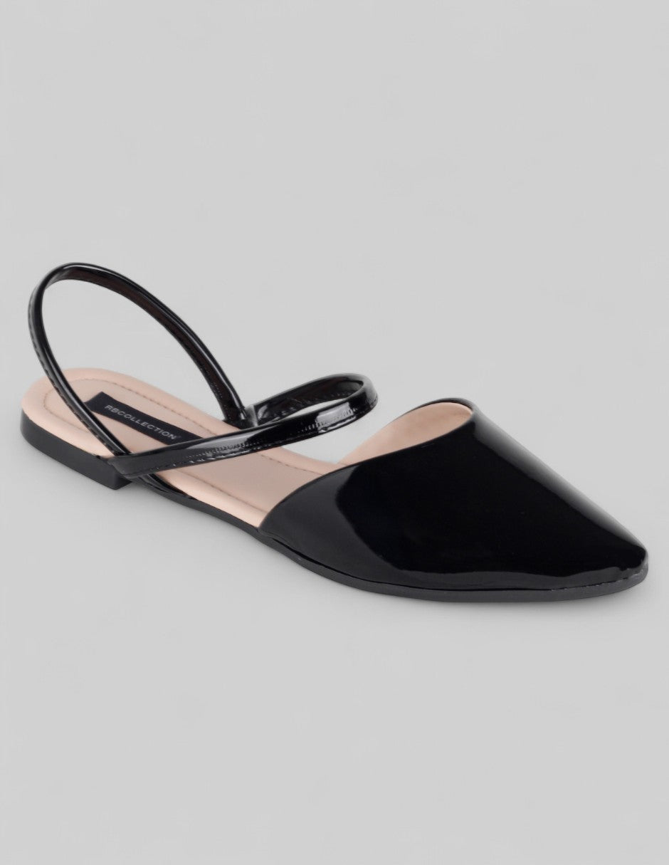 Flats puntales Onne en Charol – Negro