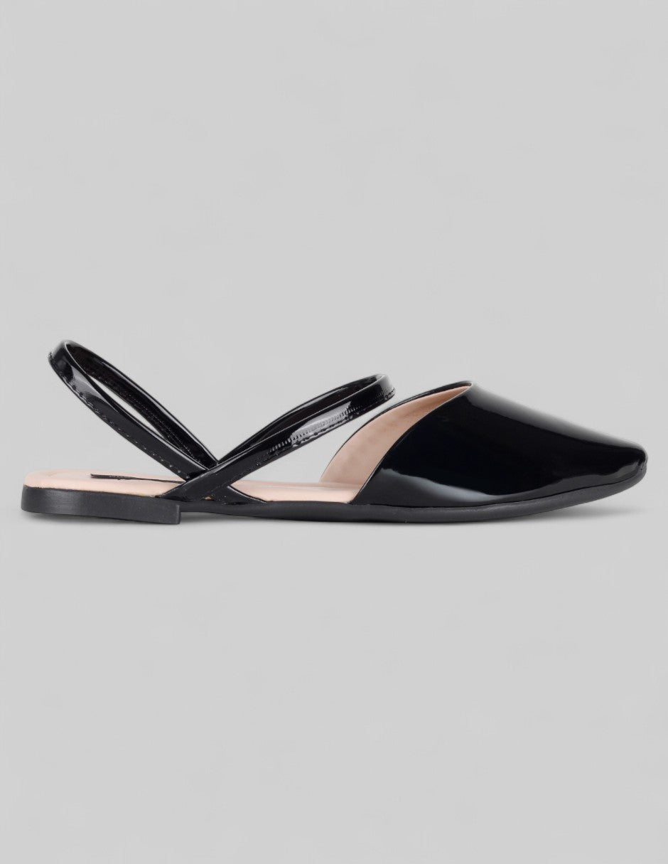 Flats puntales Onne en Charol – Negro
