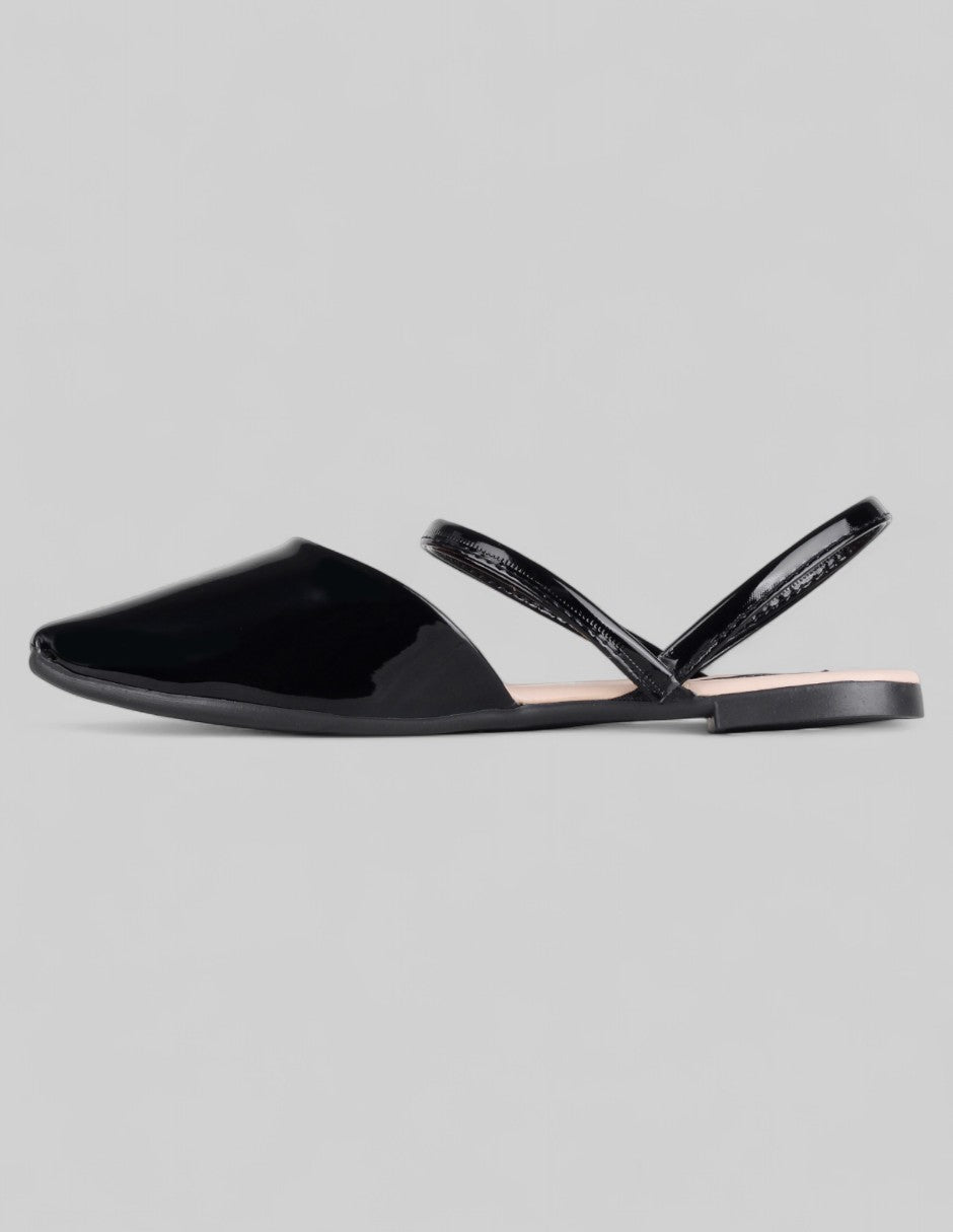Flats puntales Onne en Charol – Negro