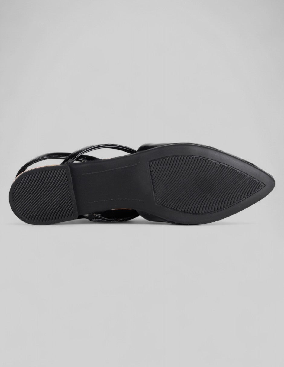 Flats puntales Onne en Charol – Negro