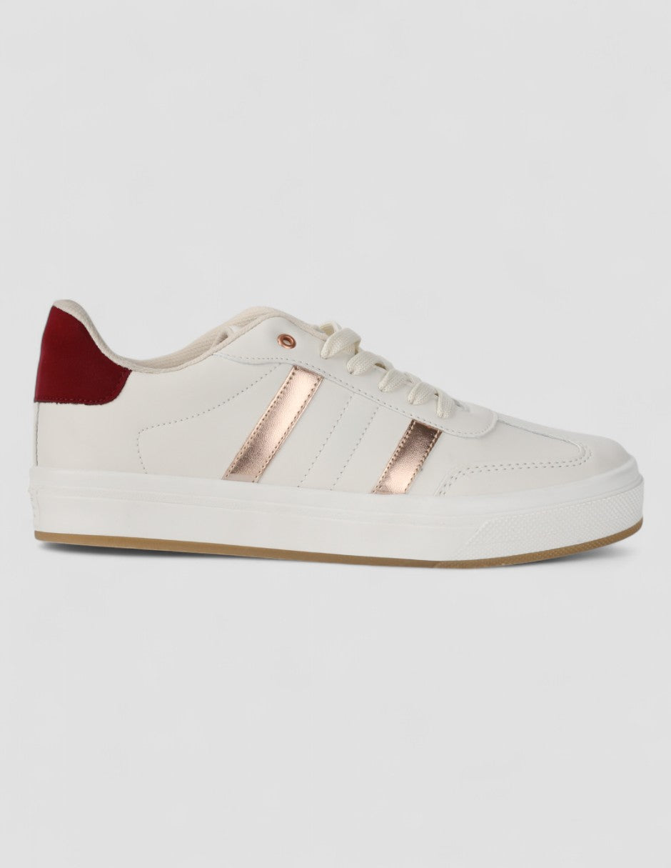 Tenis con cordones Exterior Sintético Color Beige Para Mujer De RBCOLLECTION