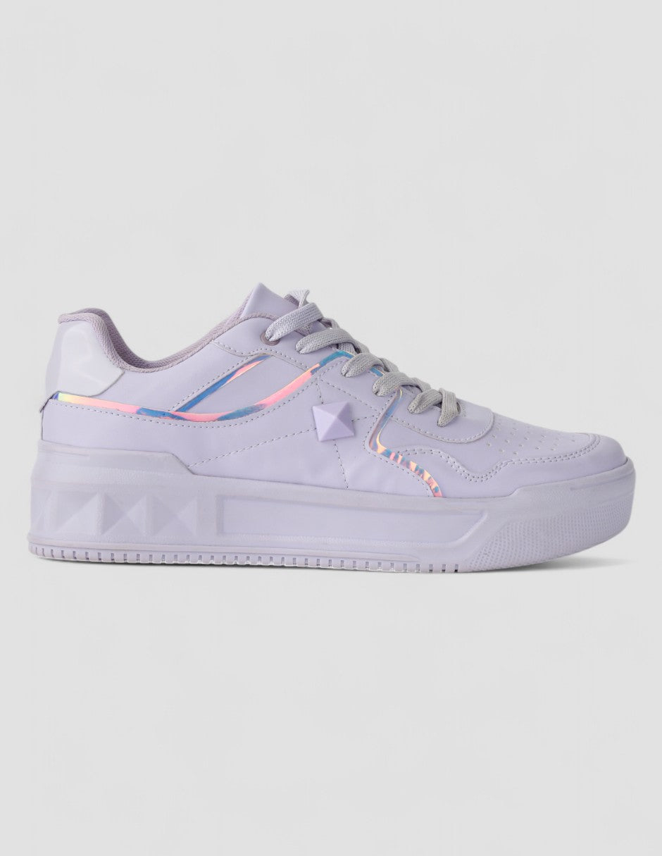 Tenis con cordones Exterior Sintético Color Morado Para Mujer De RBCOLLECTION