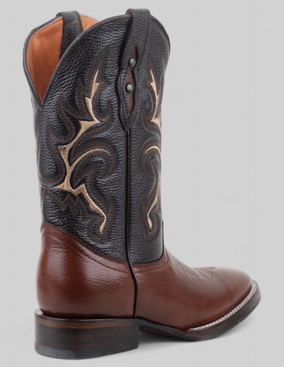Botas tipo western Cowboy en Piel – Cafe