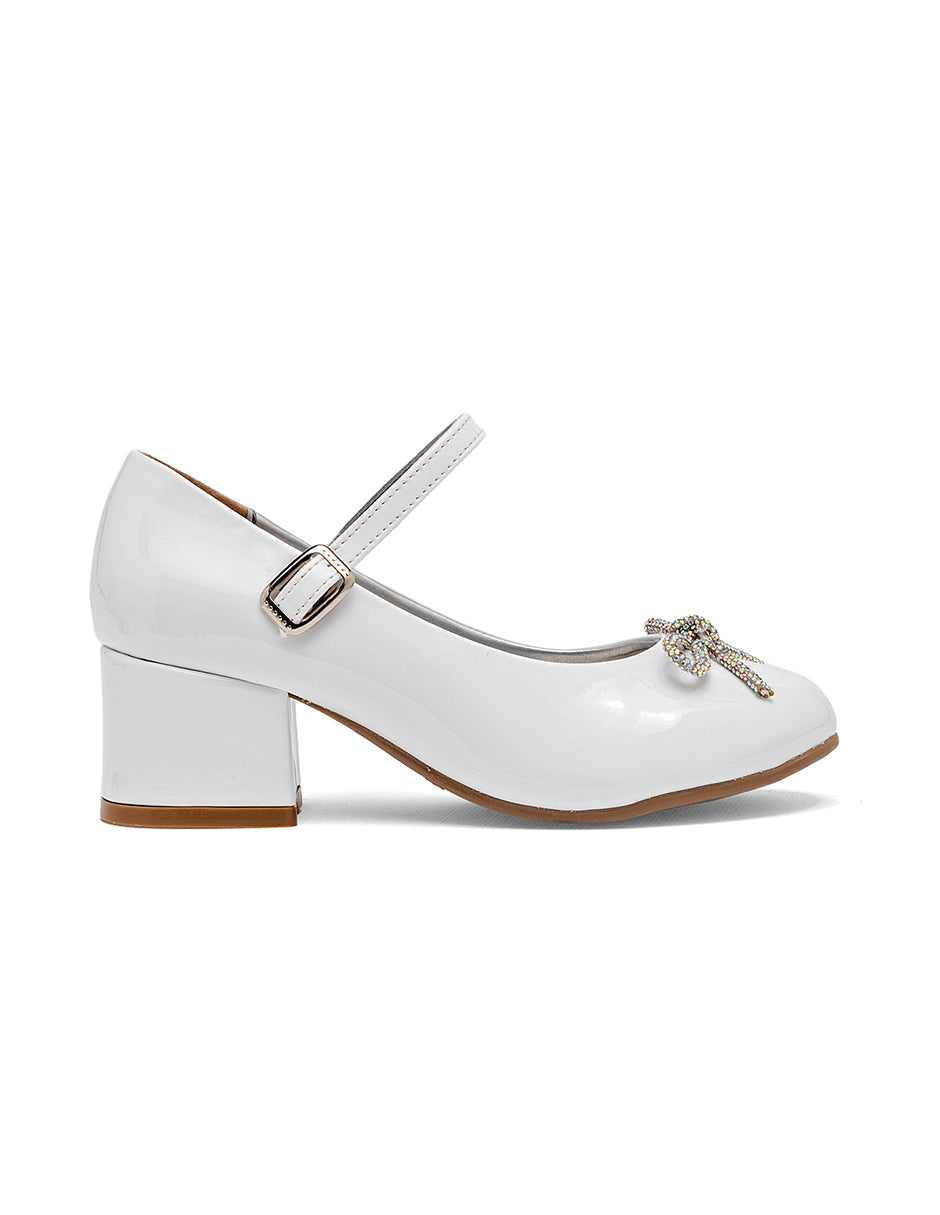 Mary jane Color Blanco Charol Para Mujer De RBCOLLECTION