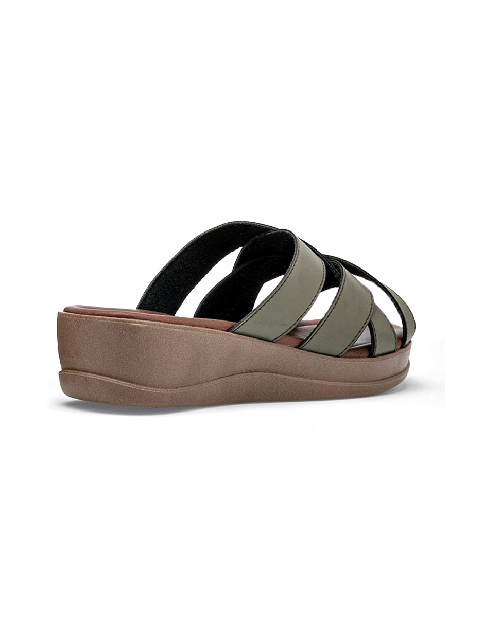 Sandalias de piso Color Olivo Para Mujer De RBBASICS