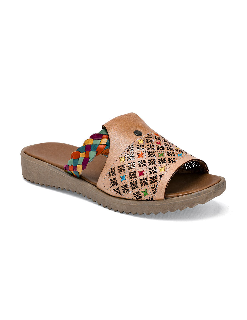 Sandalias de piso Color Beige Para Mujer De RBCOLLECTION