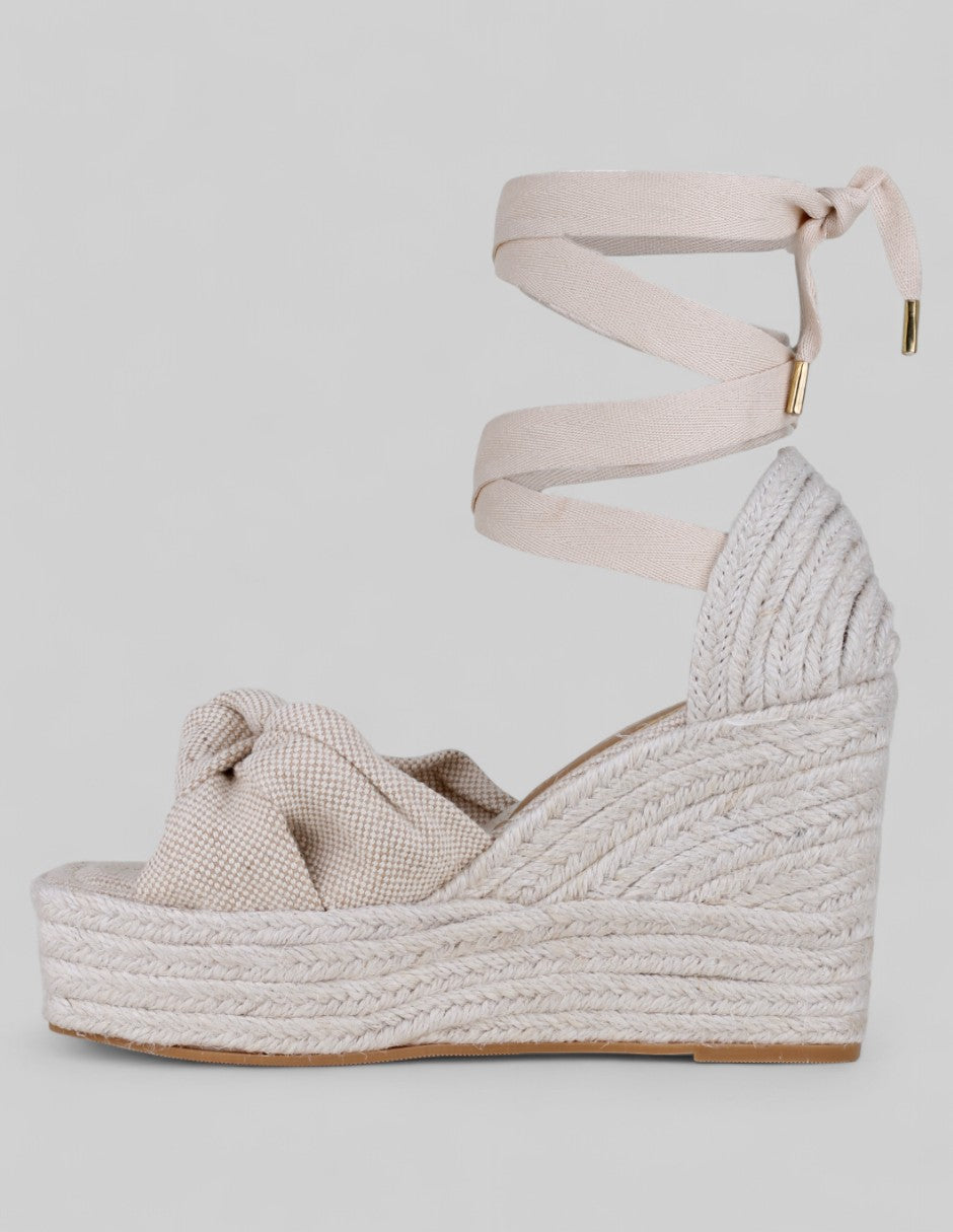 Sandalias con plataforma Nala en Textil – Beige