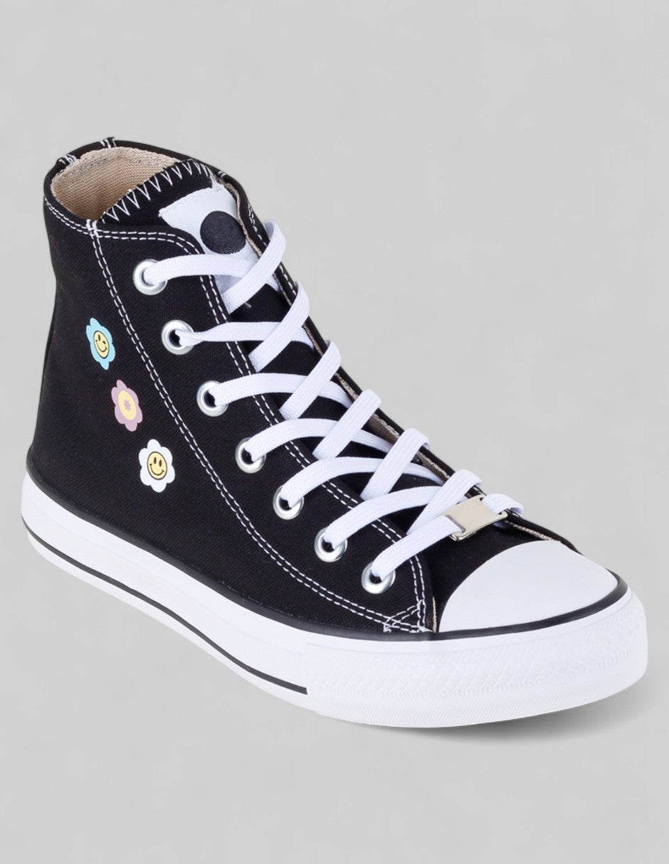 Tenis Botín Exterior Textil Color Negro Para Mujer De RBCOLLECTION