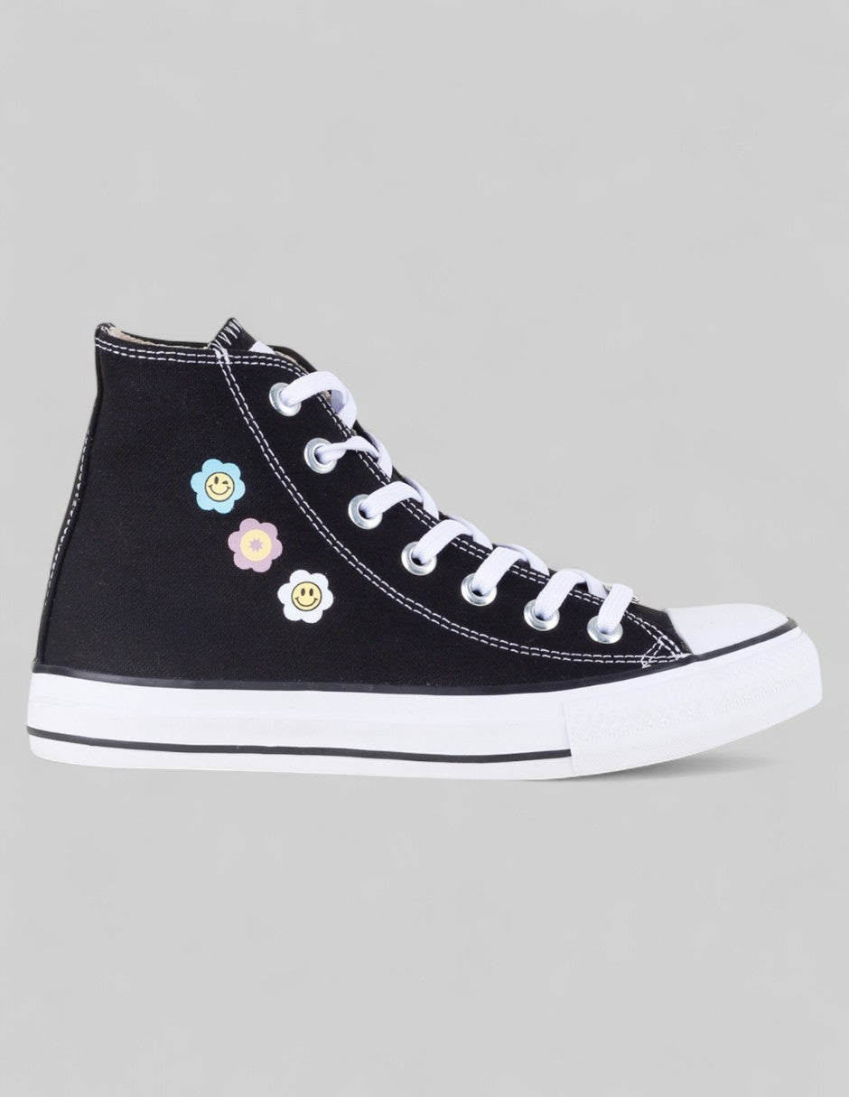 Tenis Botín Italia en Textil – Negro