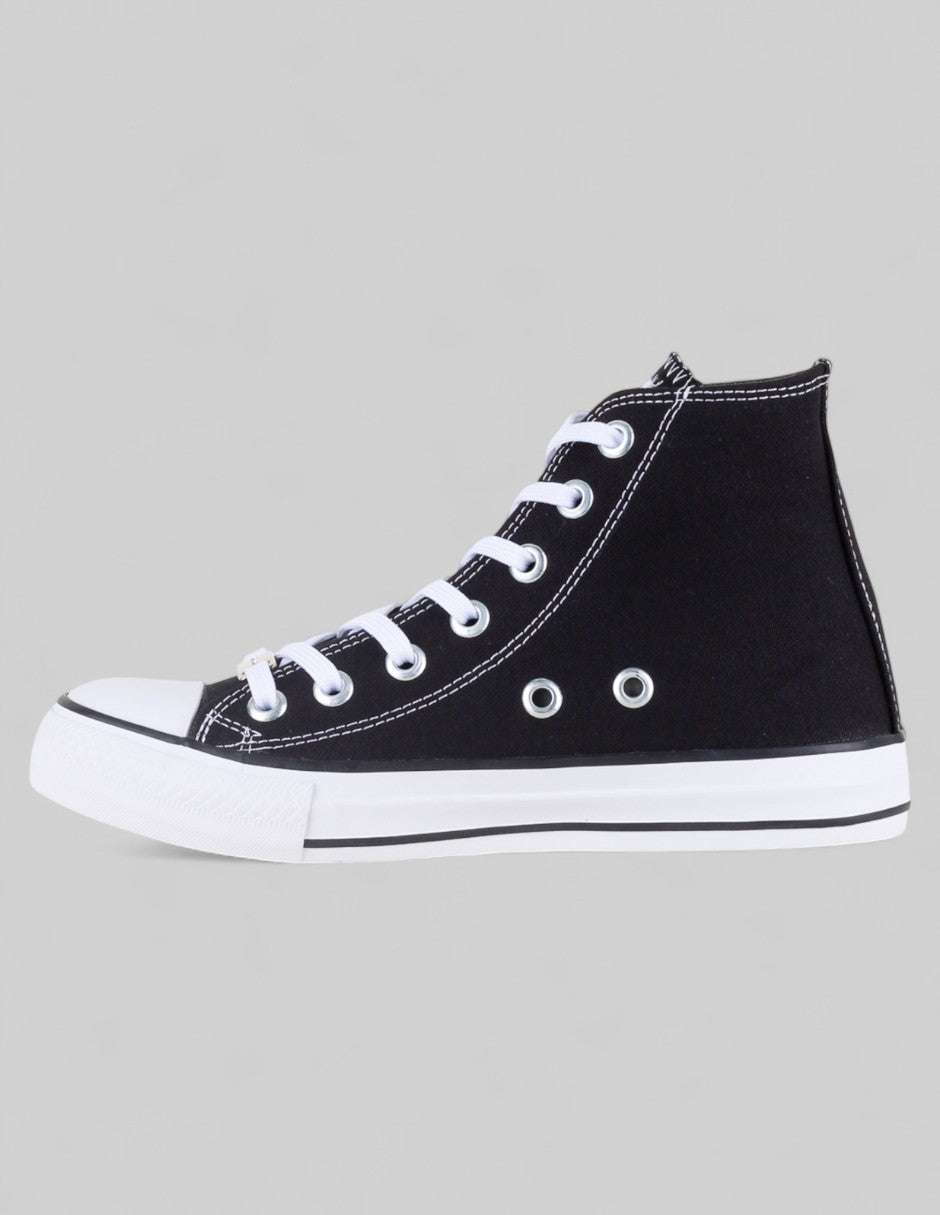 Tenis Botín Italia en Textil – Negro