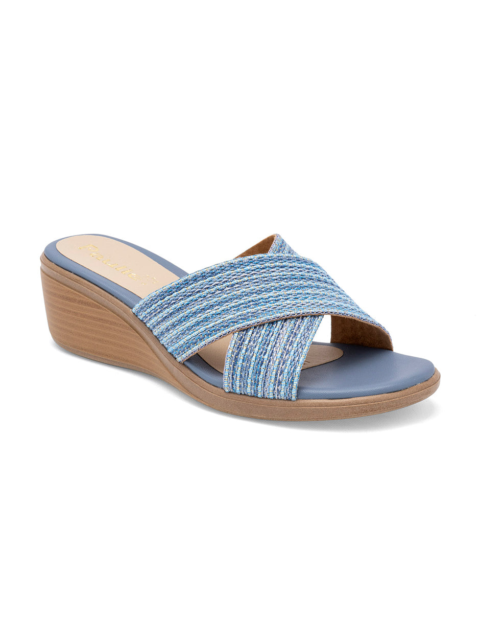 Sandalias de piso Color Azul Para Mujer De RBCOLLECTION