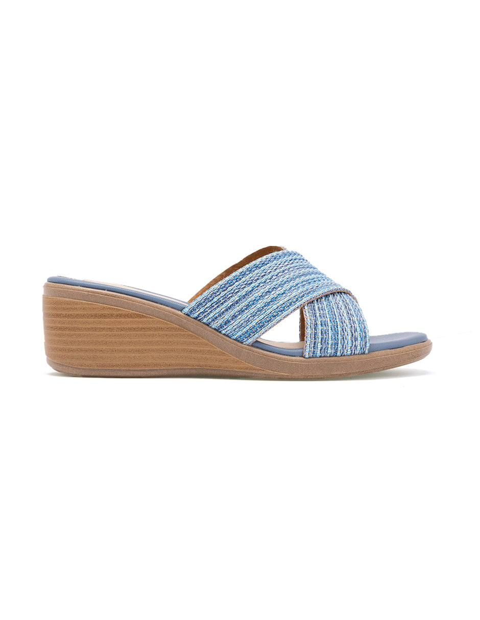 Sandalias de piso Color Azul Para Mujer De RBCOLLECTION