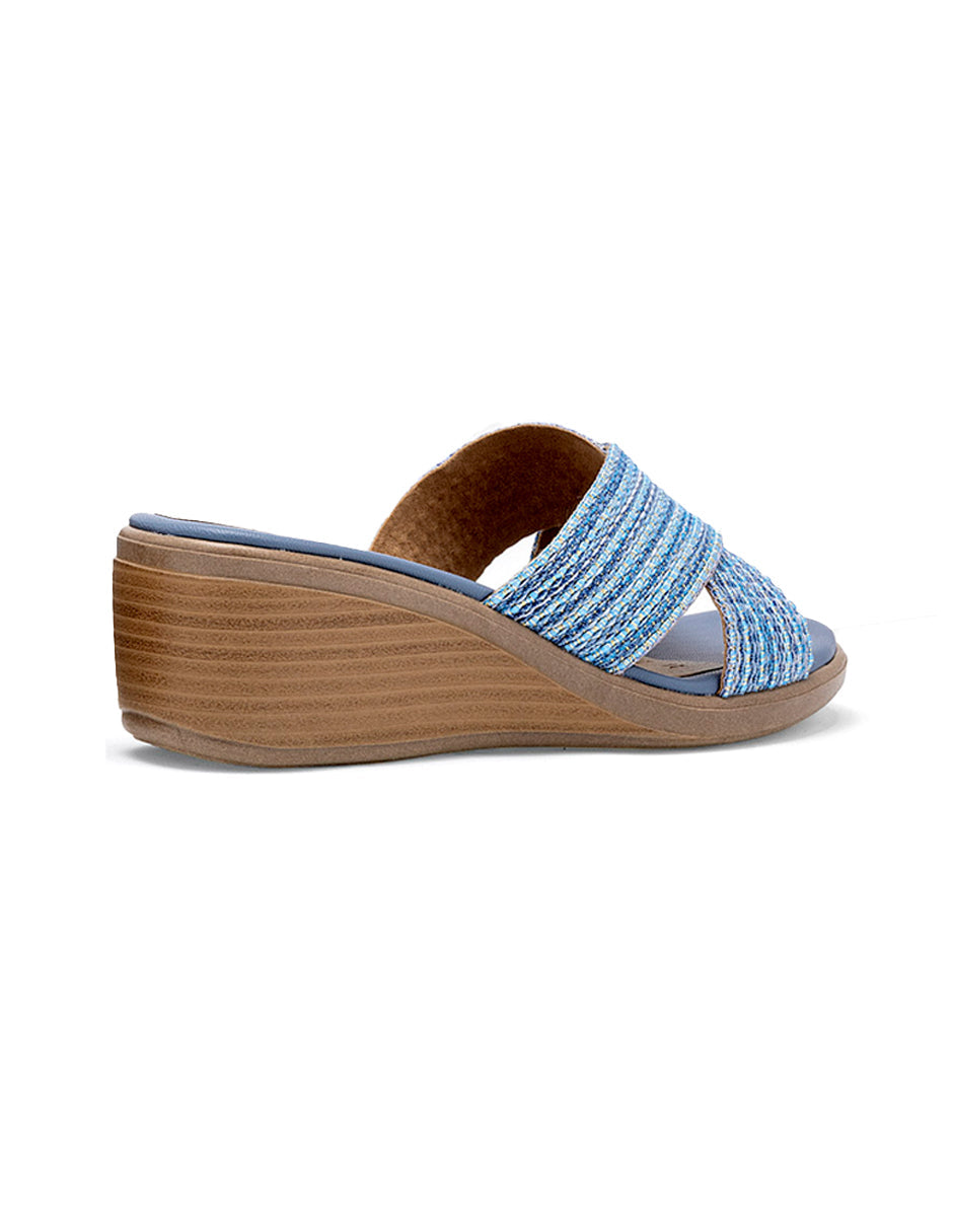 Sandalias de piso Color Azul Para Mujer De RBCOLLECTION