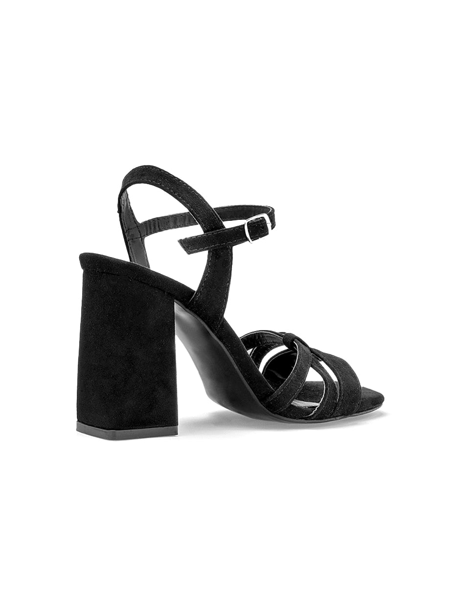 Sandalia con Tacón Color Negro Para Mujer De RBCOLLECTION