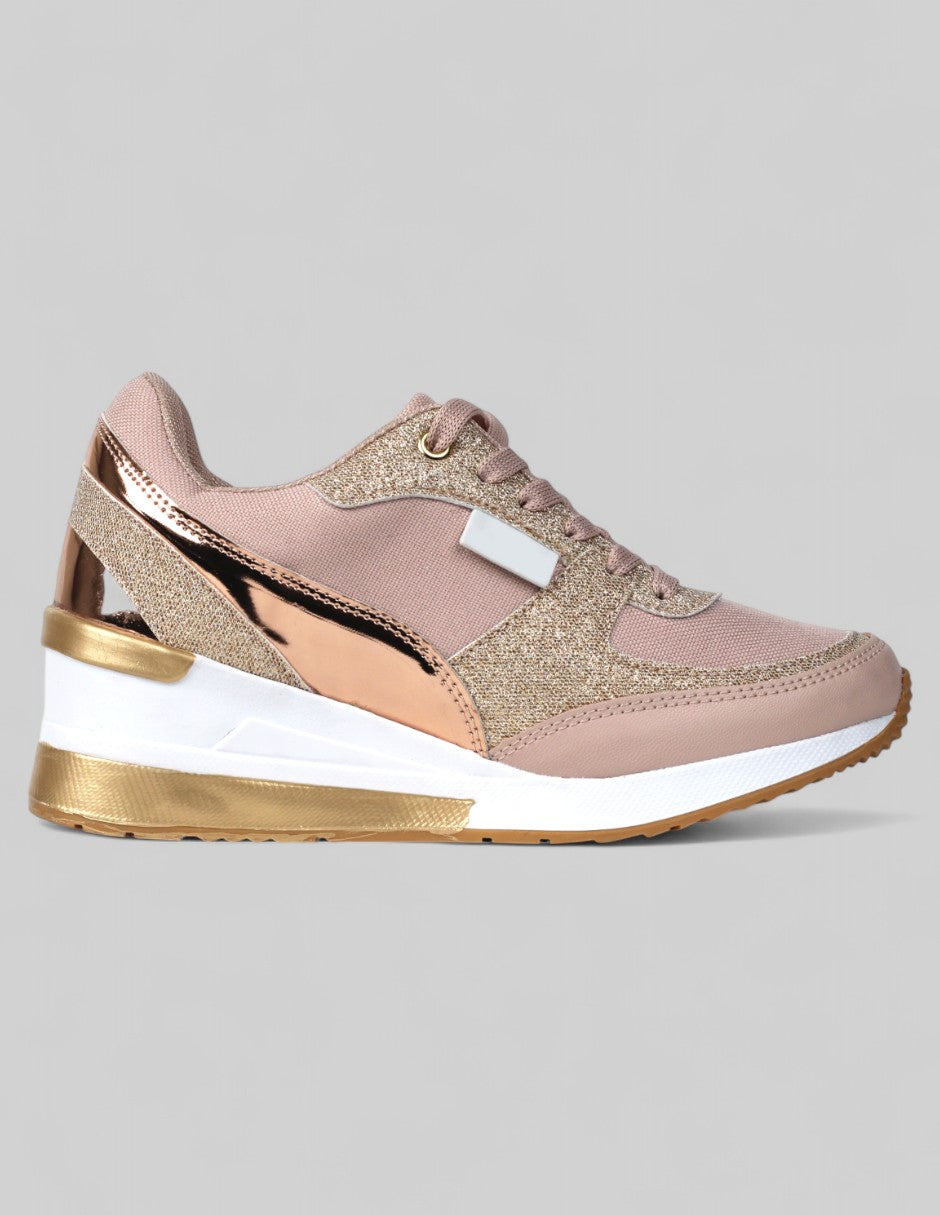 Tenis tipo deportivo Exterior Sintético Color Beige Para Mujer De RBCOLLECTION