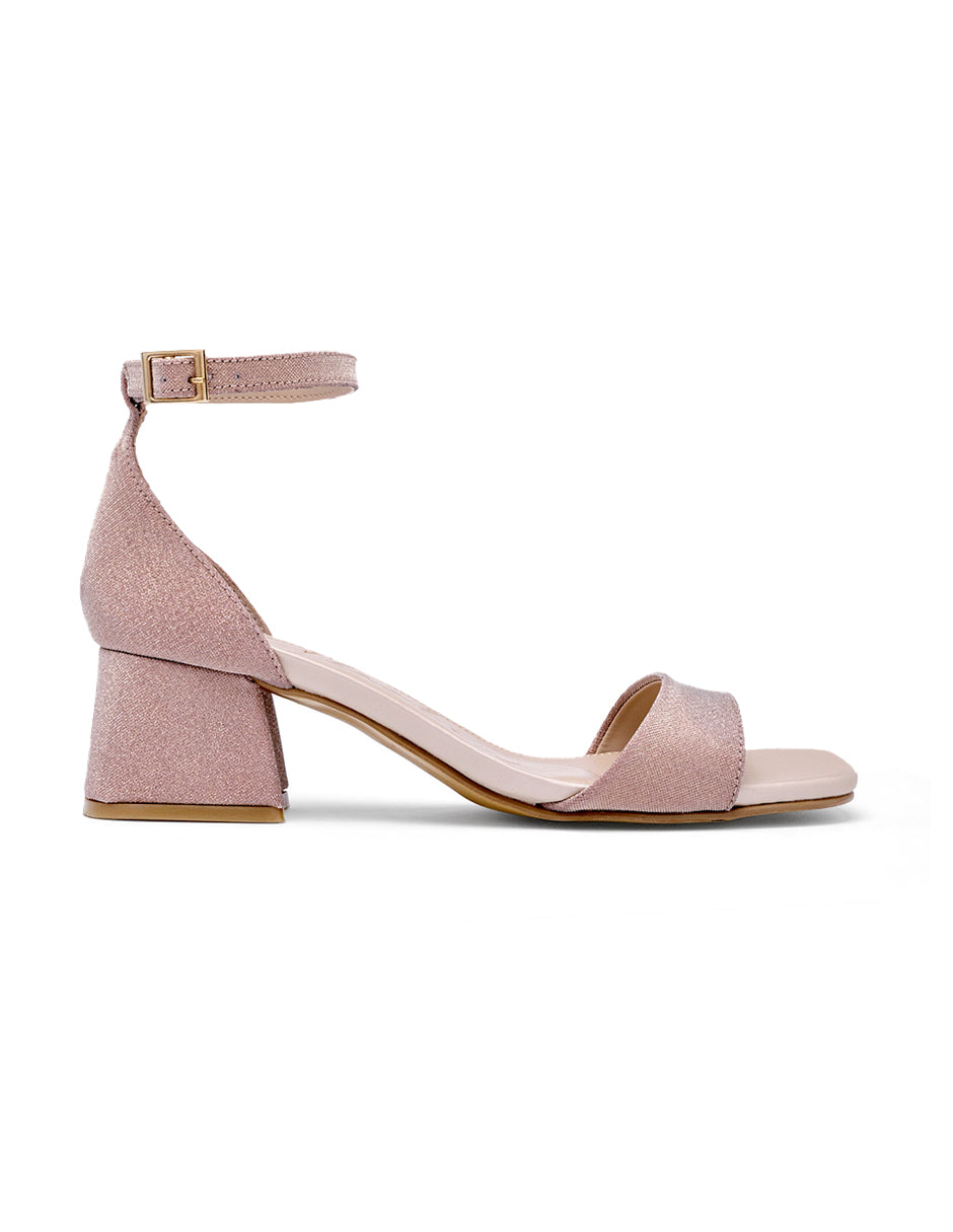 Sandalia con Tacón Color Rosa Para Mujer De RBCOLLECTION