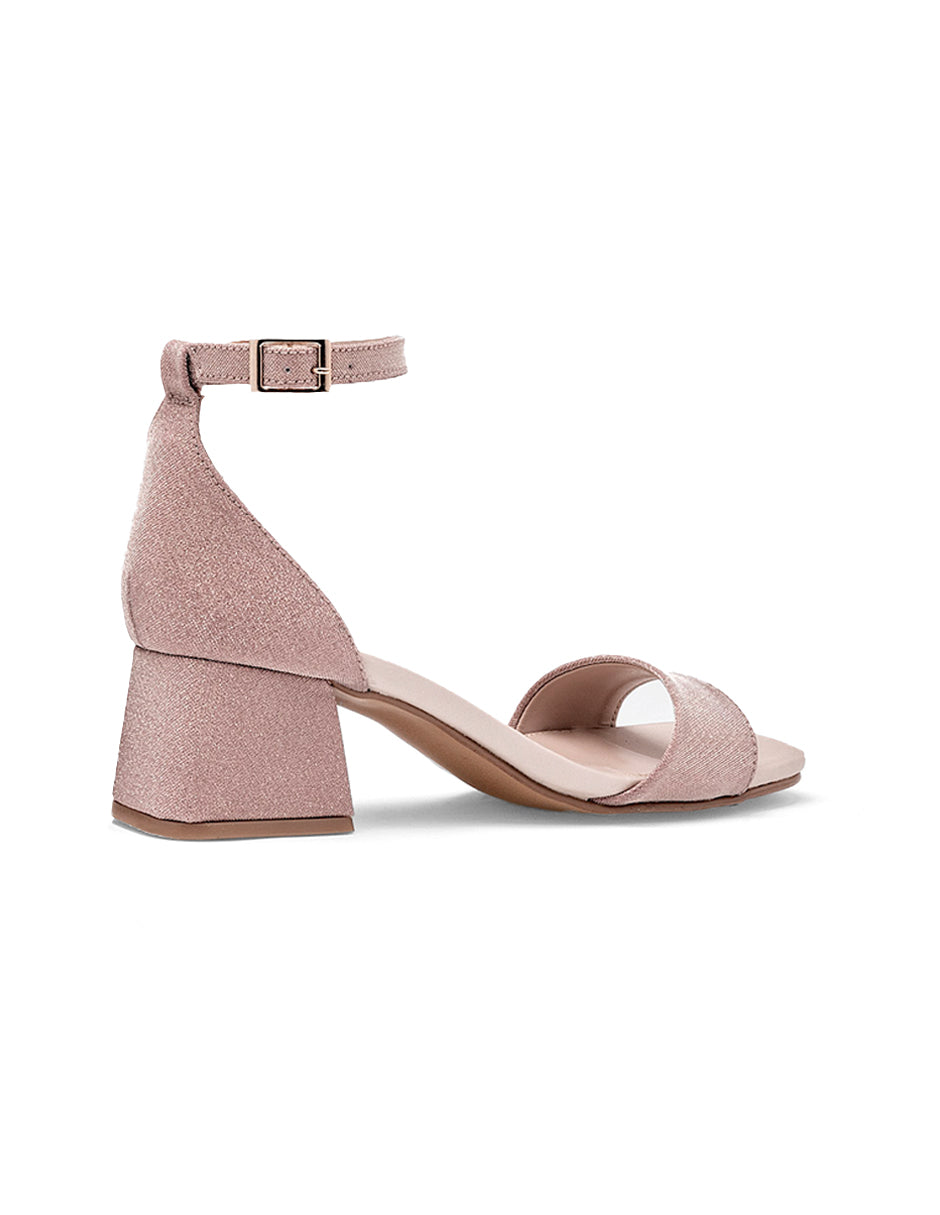 Sandalia con tacón Color Rosa Para Mujer De RBCOLLECTION