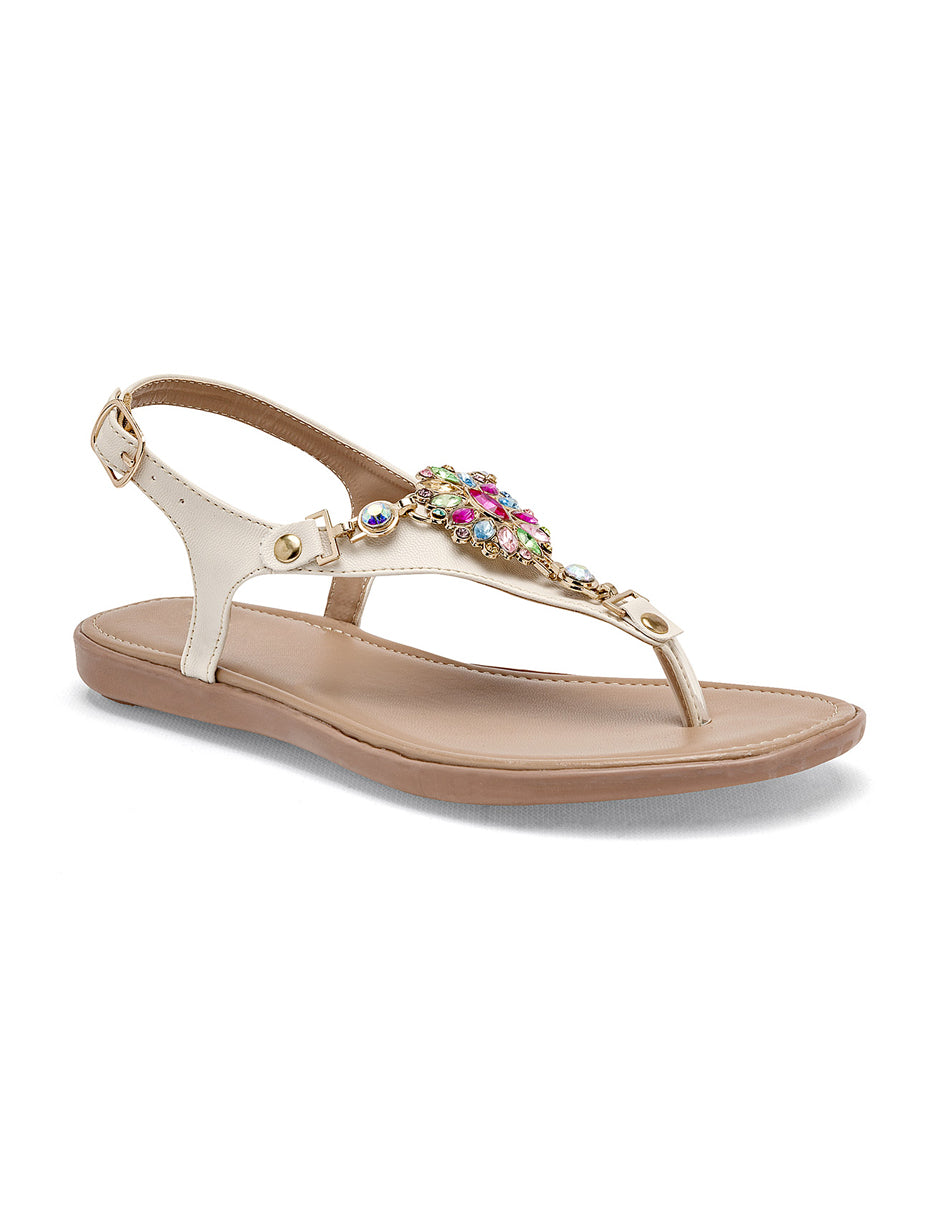Sandalias de piso Color Beige Para Mujer De RBBASICS