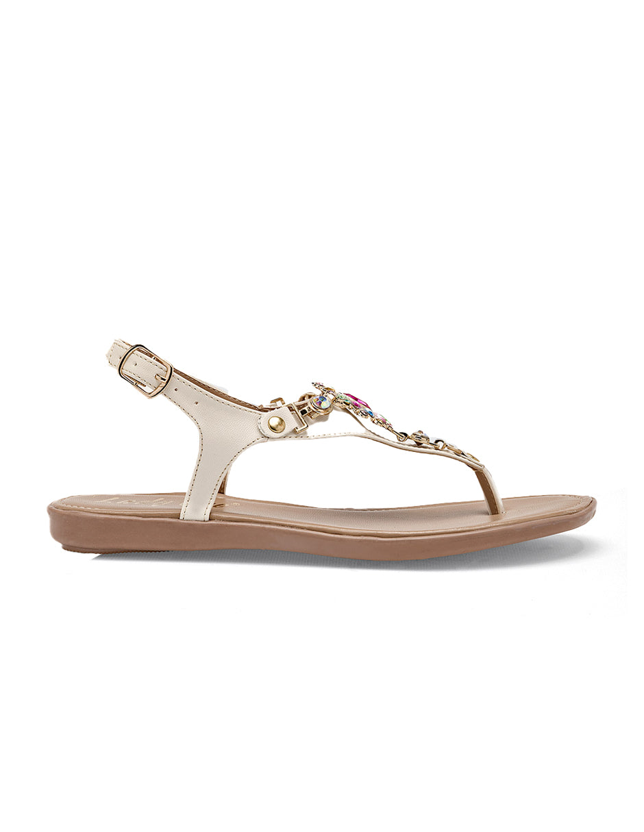 Sandalias de piso Color Beige Para Mujer De RBBASICS