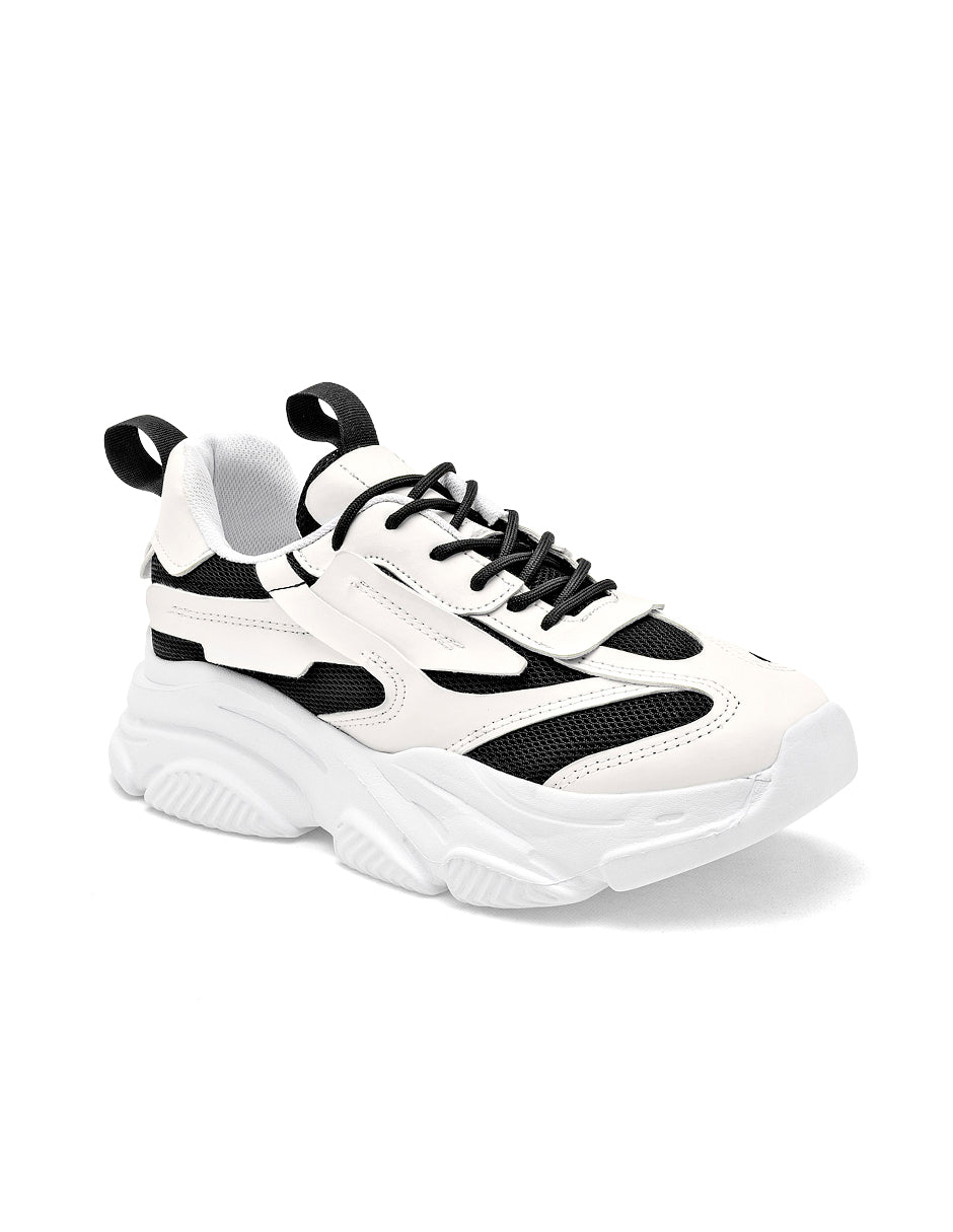 Tenis tipo deportivo Color Blanco Negro Para Mujer De RBCOLLECTION