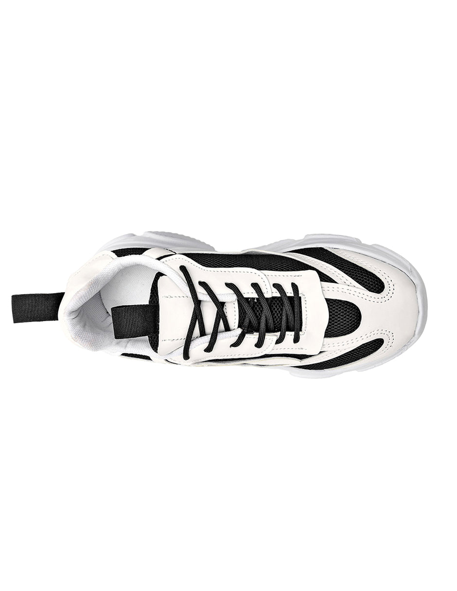 Tenis tipo deportivo Color Blanco Negro Para Mujer De RBCOLLECTION