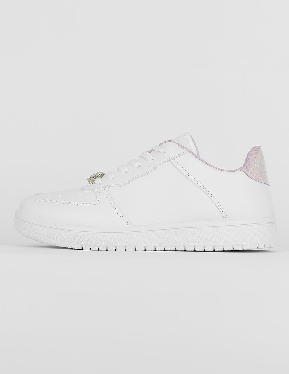 Tenis con cordones Exterior Piel vegana Color Blanco Para Mujer De RBCOLLECTION