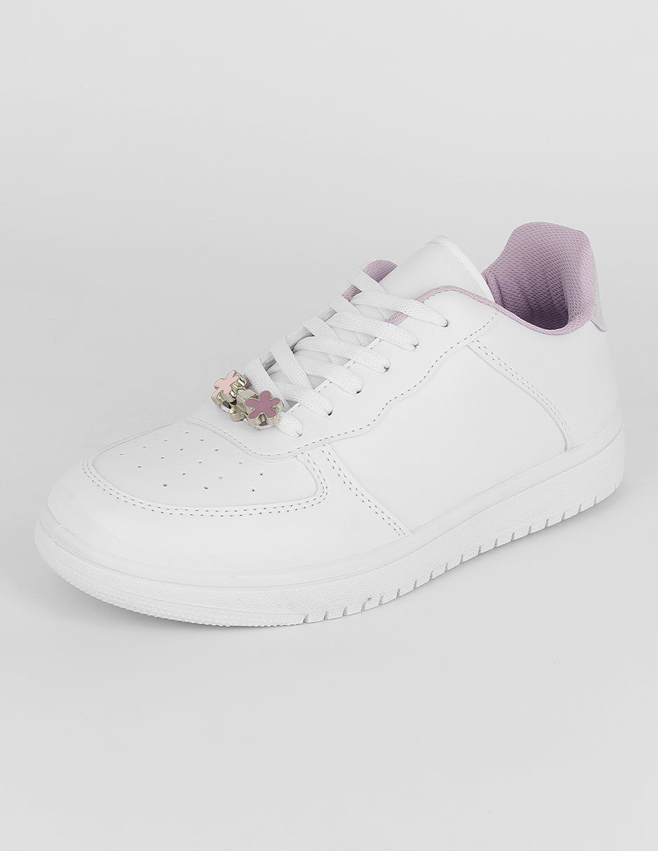Tenis con cordones  Urban  en Piel vegana – Blanco