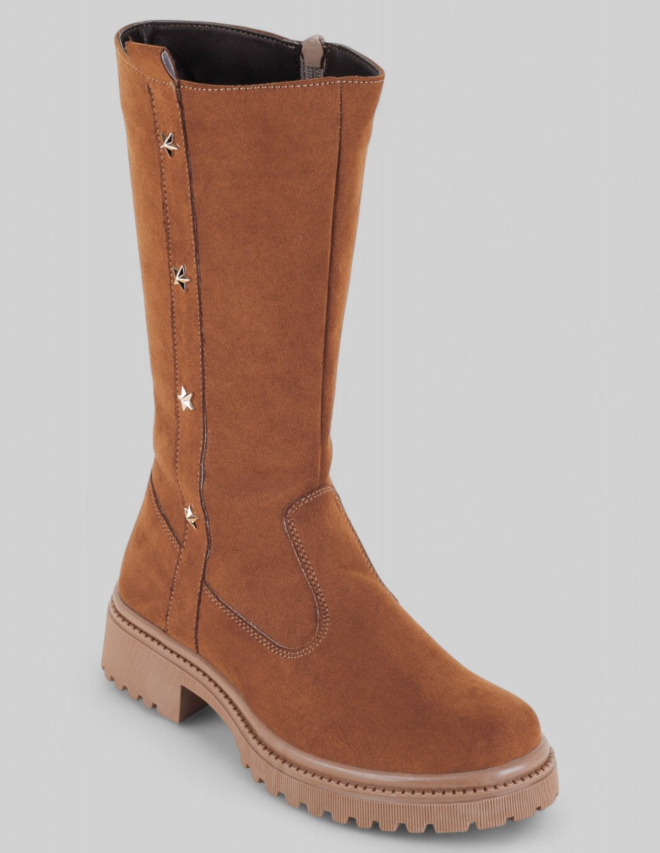 Botas altas Exterior Gamuza Color Camel Para Mujer De RBCOLLECTION