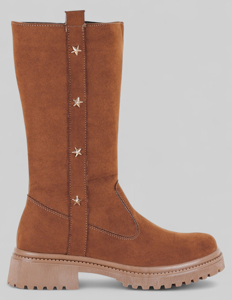 Botas altas Mirelle en Gamuza – Café